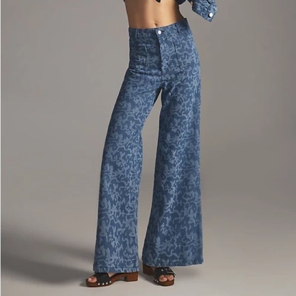 NWT Free People PASTICHE Megan High-Rise Wide-Leg Jeans Size Medium Z200